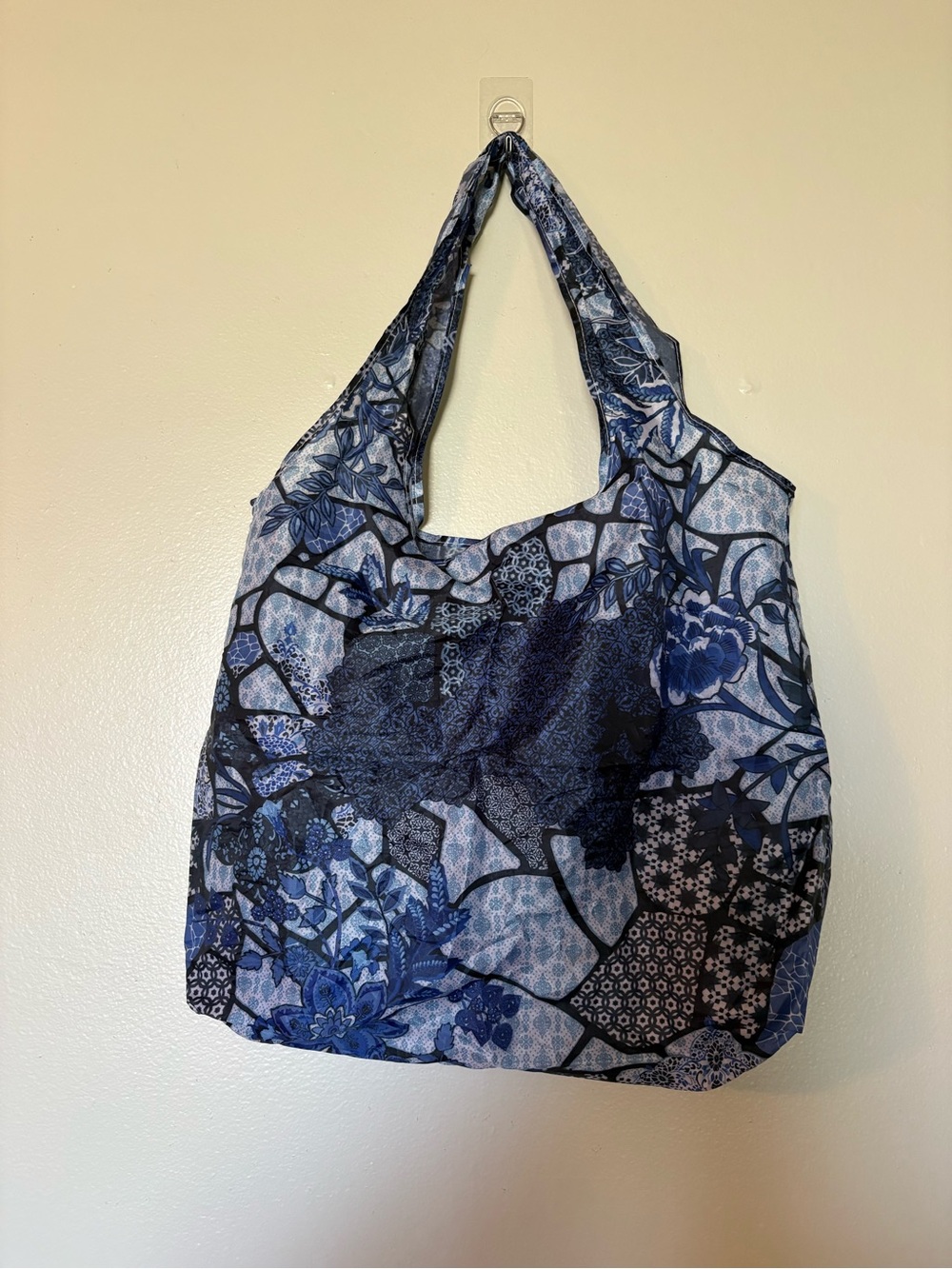 Johnny Was Blue Mosaic Print Tote Bag - Picture 4 of 5